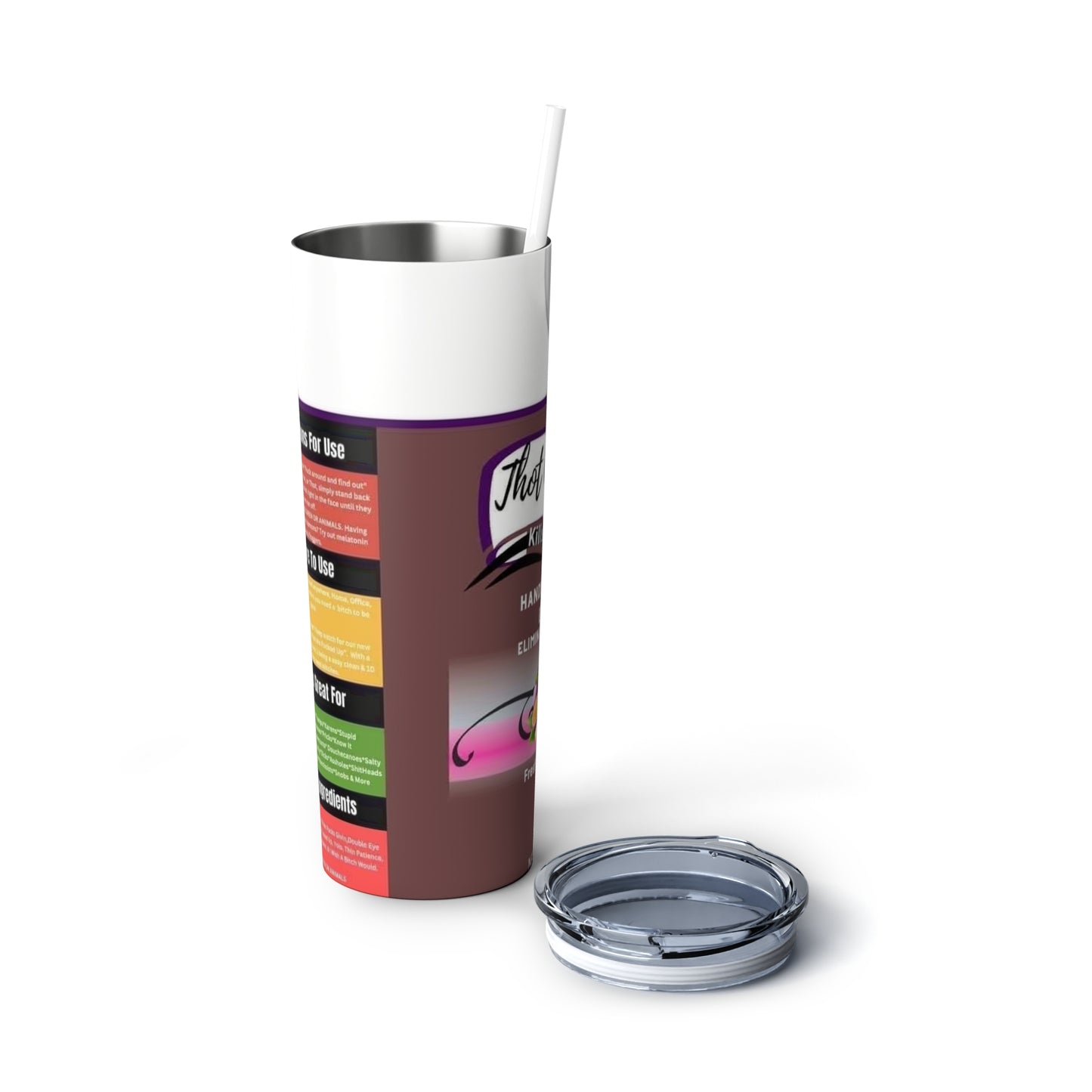 Skinny Steel Tumbler with Straw, 20oz